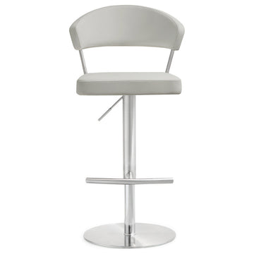 TOV Furniture Cosmo Light Grey Stainless Steel Barstool