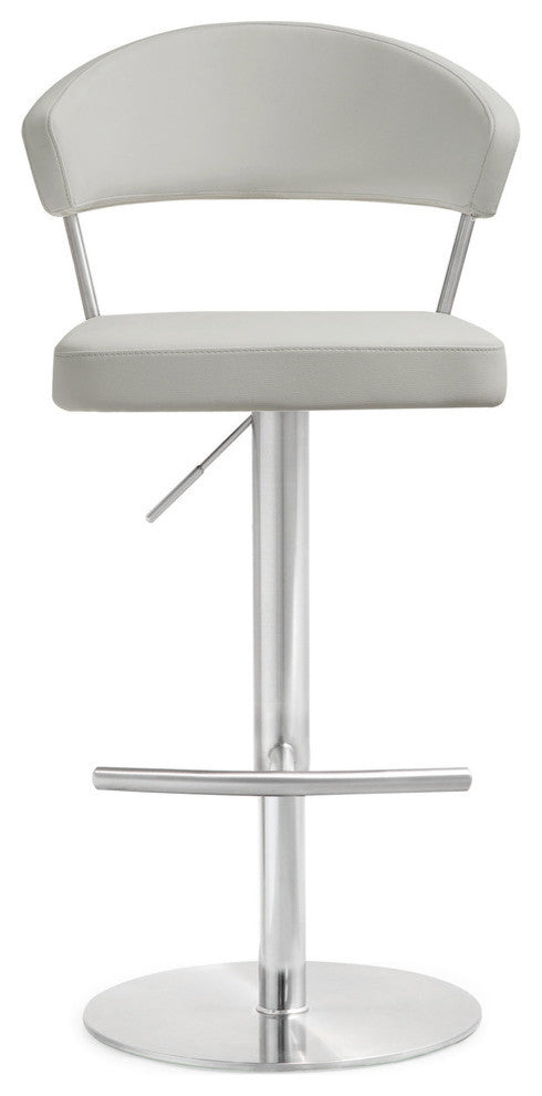 TOV Furniture Cosmo Light Grey Stainless Steel Barstool
