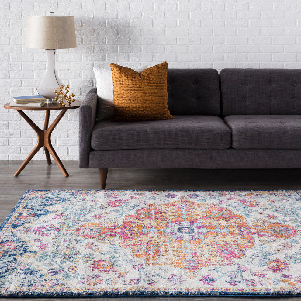Harput Traditional Saffron, Light Gray Area Rug, 2'x3'