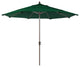 11' Champagne Auto-Tilt Crank Aluminum Umbrella, Hunter Green Olefin