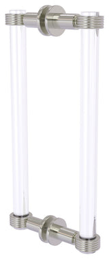 Clearview 12" Back to Back Groovy Accent Shower Door Pull, Satin Nickel