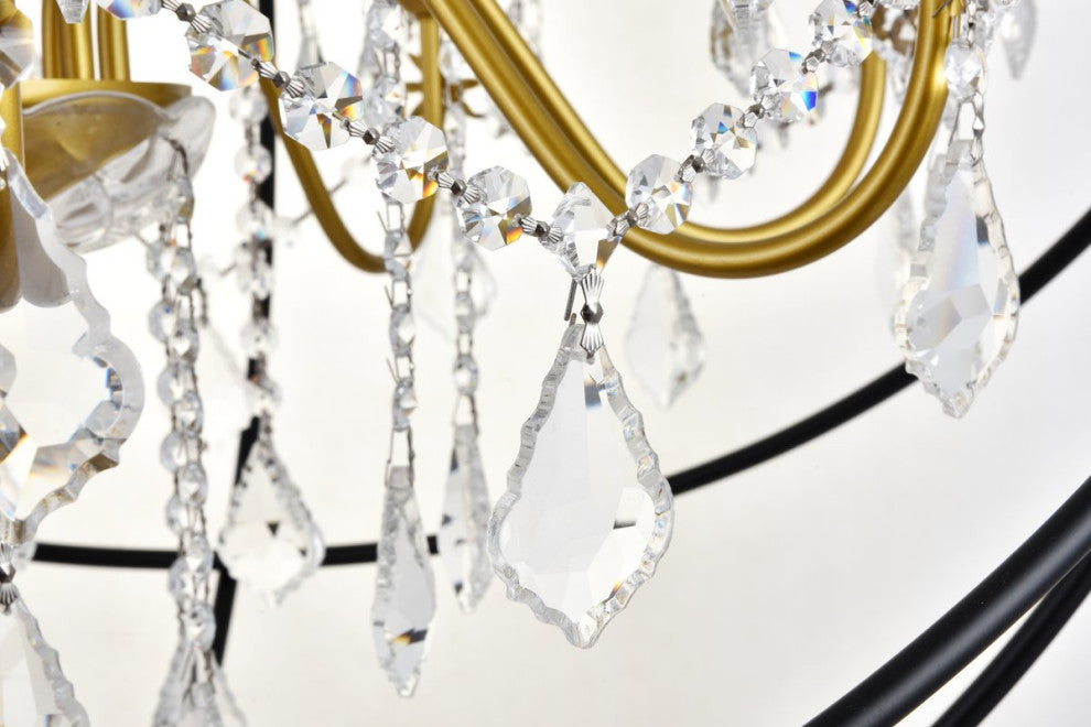 Cory 8-Light Black and Gold Crystal Pendant