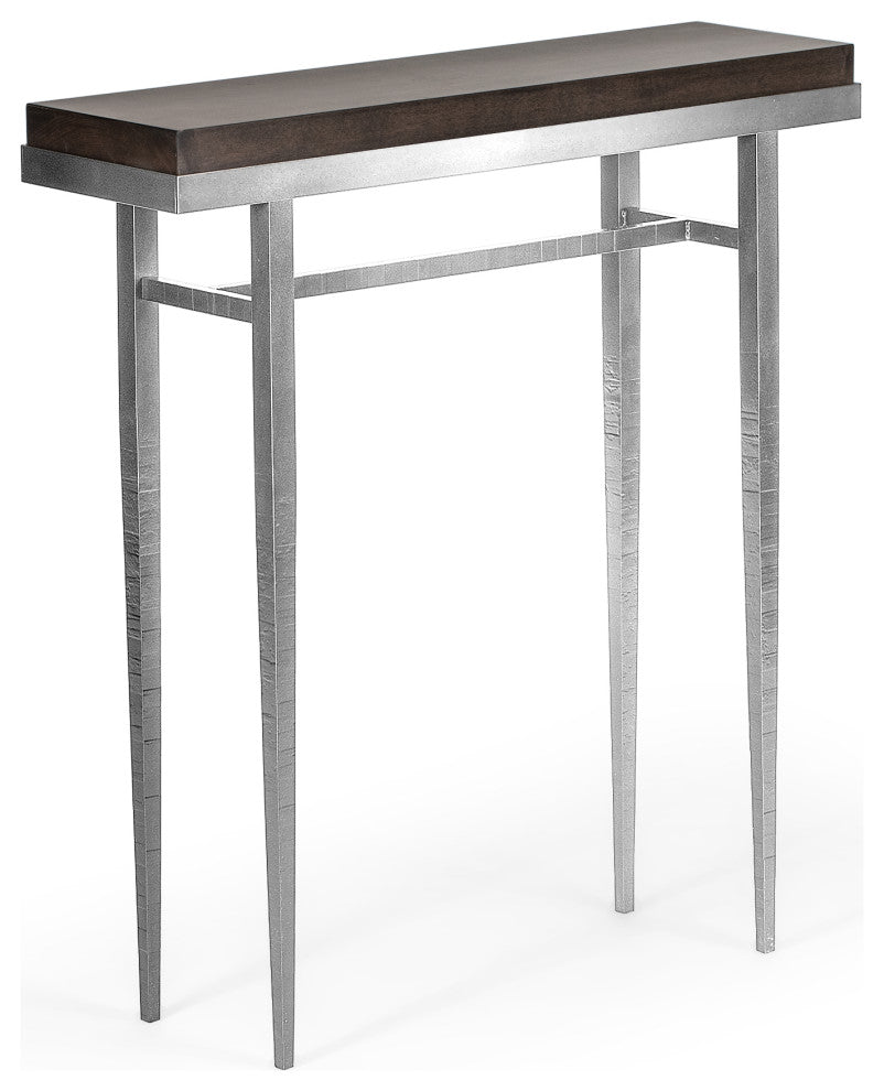 Wick 30" Console Table, Sterling Finish, Maple Espresso Accents