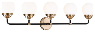 Cafe 5-Light Wall / Bath, Satin Brass