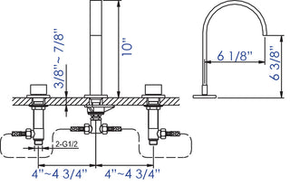 ALFI brand AB1336 1.2 GPM Widespread Bathroom Faucet - - Brushed Nickel