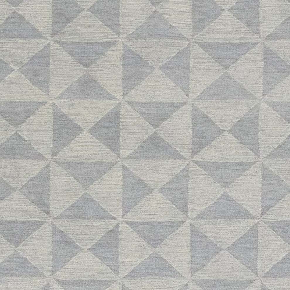 7'x10' Gray and Light Gray Wool Geometric Hand Tufted Area Rug