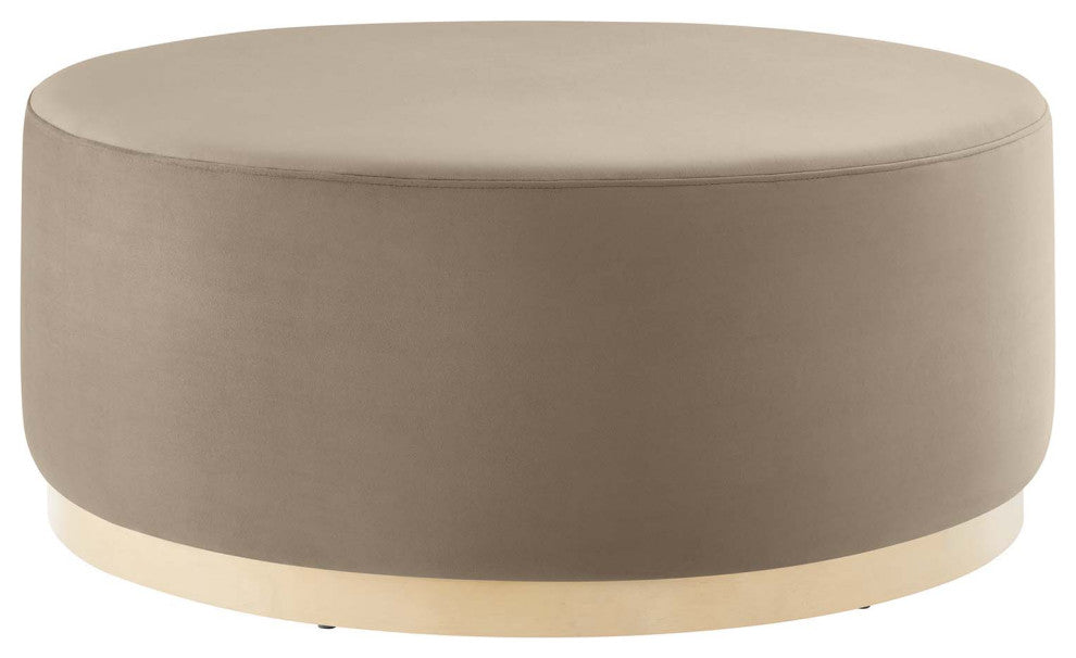 Tilden Large 38" Round Performance Velvet Upholstered Ottoman