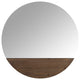 Contemporary Round Wall Mirror With Wooden Detailing