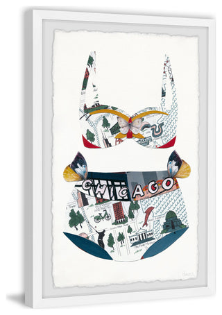 "Trendy Chicago Bikini" Framed Painting Print, 24x36