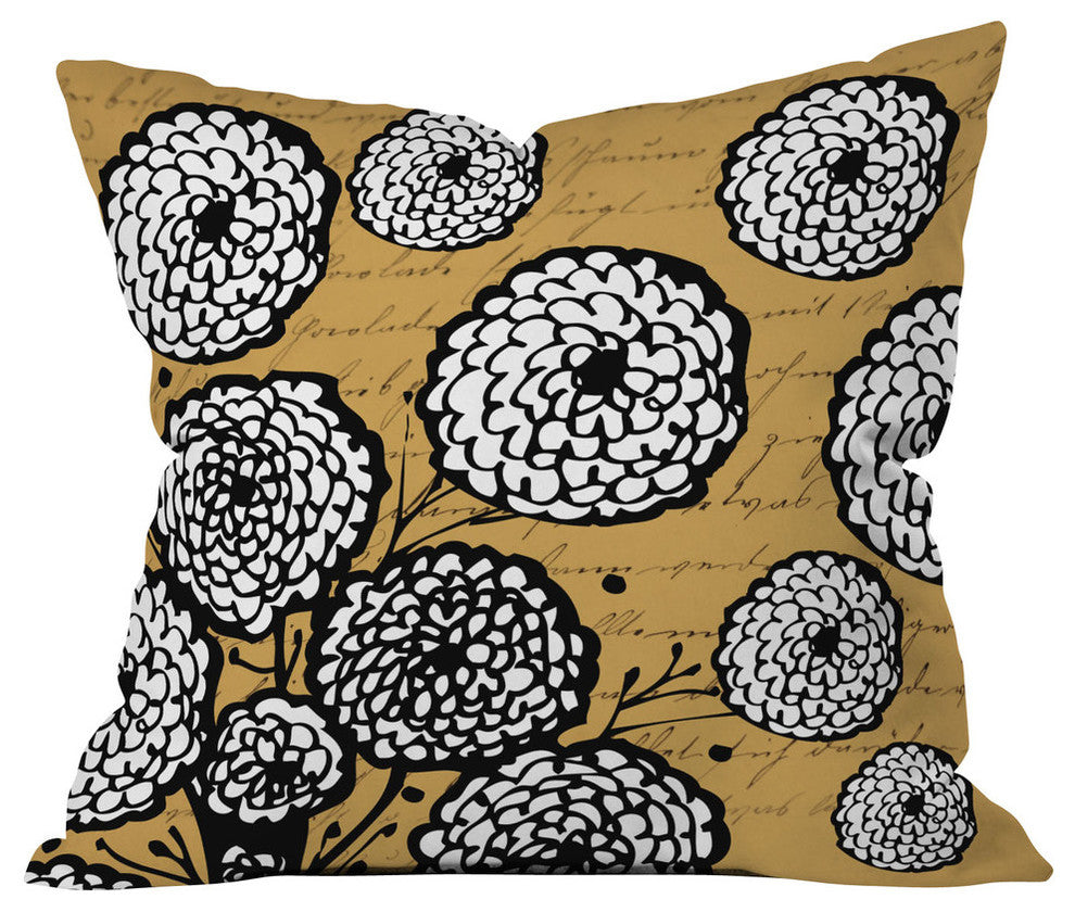 Deny Designs Julia Da Rocha Flowery Letter Outdoor Throw Pillow