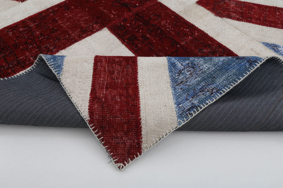 Rug N Carpet - Handwoven Oriental 5' 7'' x 8' 0'' Flag Patchwork Rug