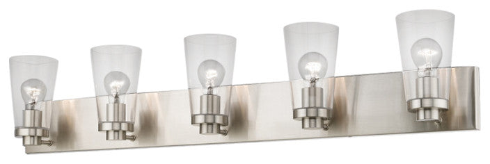 Cityview 5 Light Brushed Nickel Extra Large Vanity Sconce