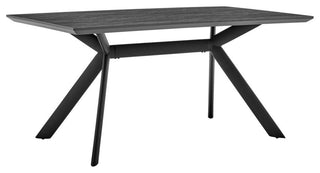 Margot 63" Rectangular Dining Table With Black Finish, Dark Gray