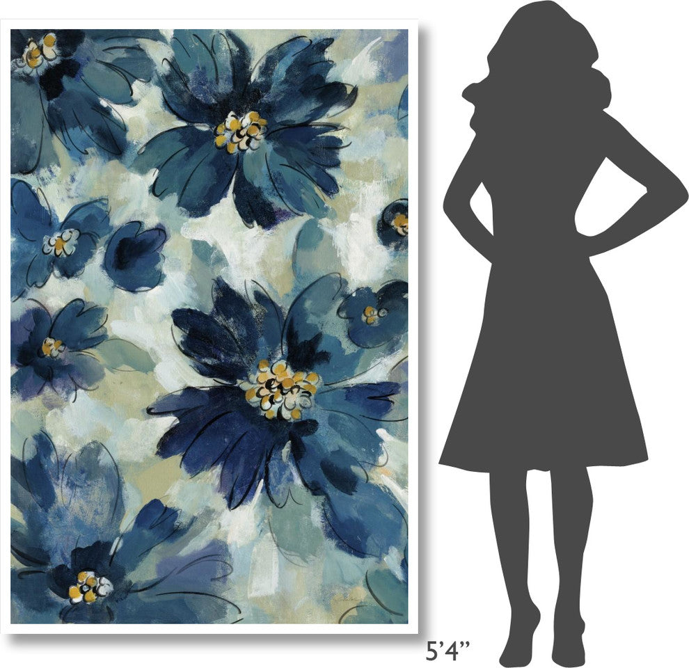 "Inky Floral I Crop" Digital Paper Print by Silvia Vassileva, 42"x62"