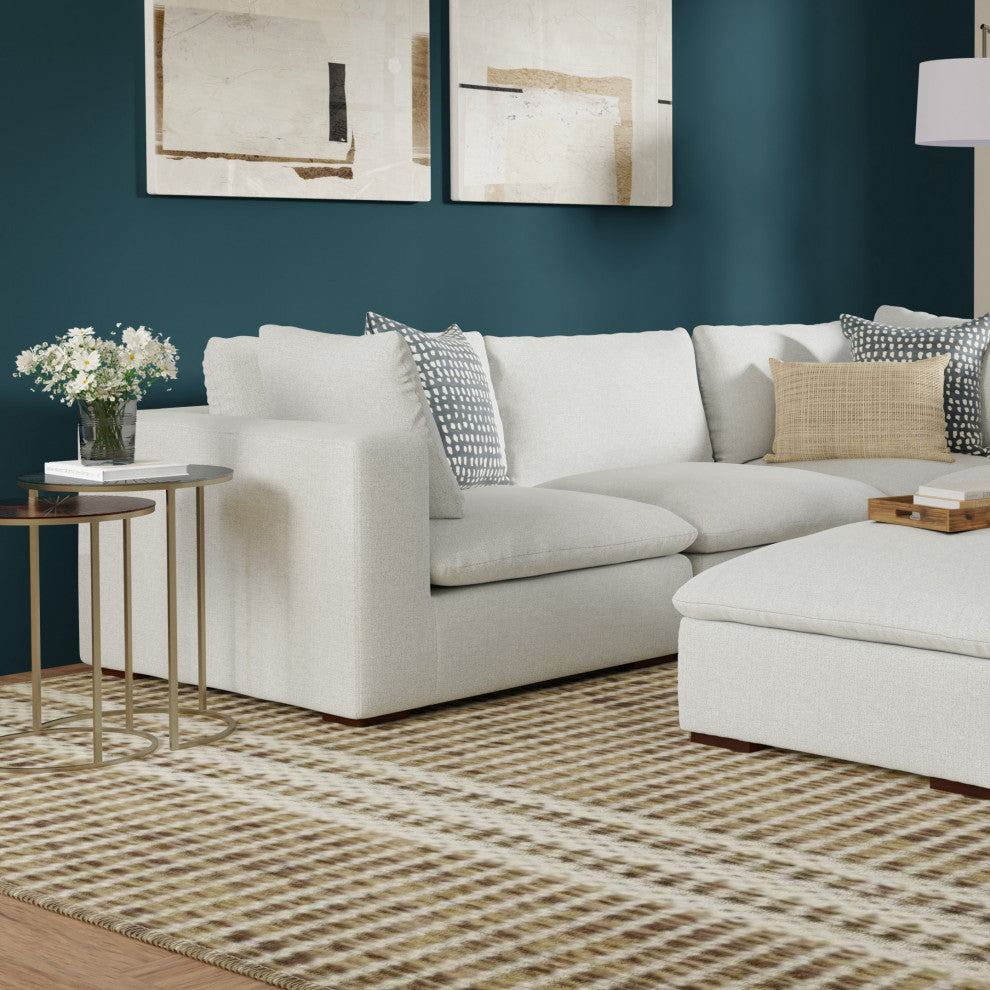 Jasmine Center Armless Sofa Module in Performance Fabric, Cloud Gray