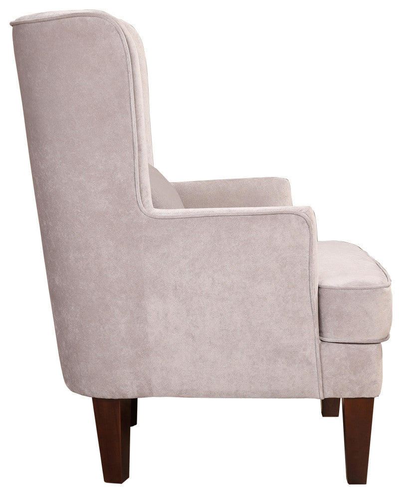 Contemporary Prince Arm Chair Grey Velvet - Grey