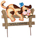 21" Welcome Dog Sleeping On Fence Garden Stake
