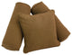Double-Corded Solid Microsuede Throw Pillows, Set of 3, Saddle Brown