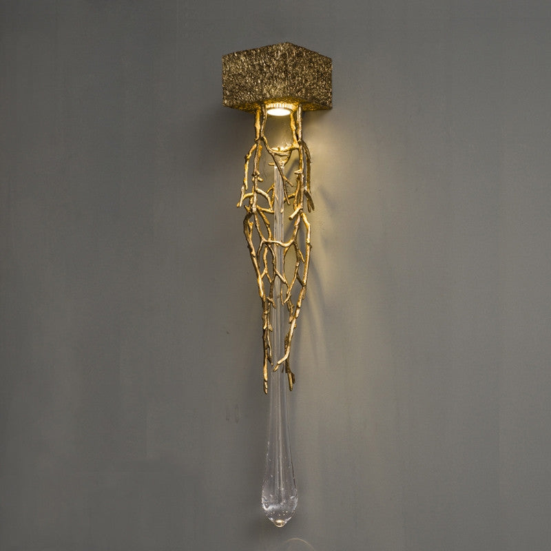 Jumilla | Creative LED Crystal Copper Wall Lamp, Copper, Cool Light