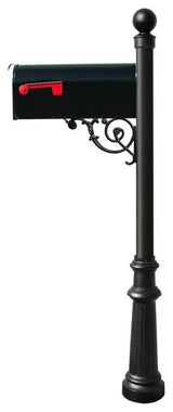 Lewiston Post System-E1 Economy Mailbox, Mounting Plate, Black