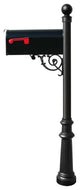 Lewiston Post System-E1 Economy Mailbox, Mounting Plate, Black