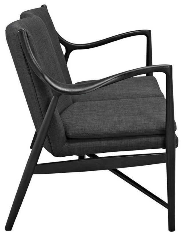 Modern Contemporary Upholstered Loveseat, Gray Fabric