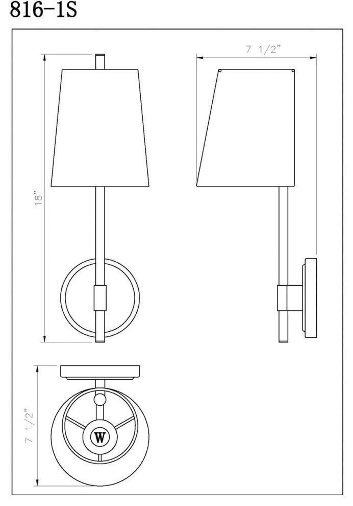 Zlite 816-1S-OBR 1-Light Wall Sconce, White