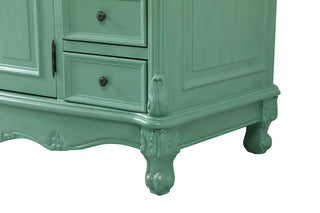 48" Single Bathroom Vanity, Vintage Mint With Ivory White Quartz