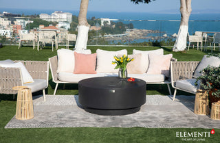 Nimes Round Dark Grey Concrete 41" Natural Gas Fire Table by Elementi Plus