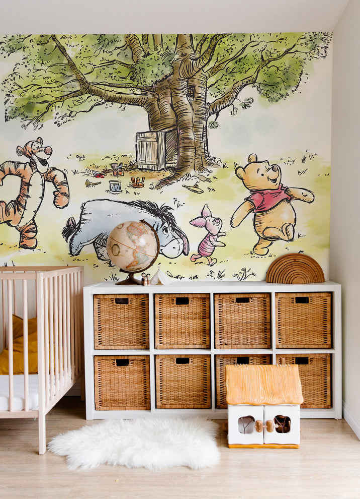 Disney's Winnie The Pooh Watercolor Peel & Stick Wallpaper Mural