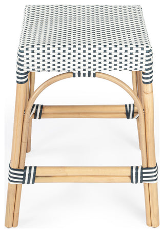 Robias Nevy & White Rattan 24.5"  Counter Stool, 5513291
