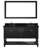 Virtu Julianna 60" Double Bathroom Vanity, Espresso, Faucet and Mirror