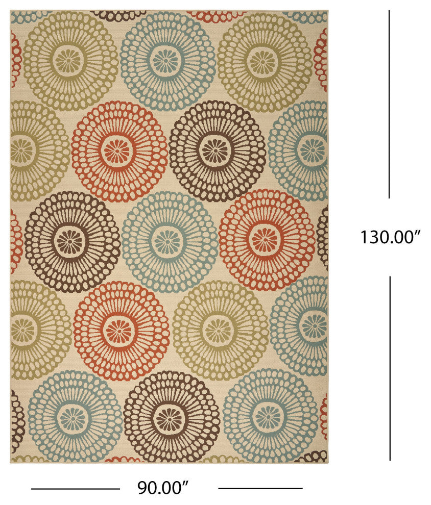 GDF Studio Jim Indoor Floral Area Rug, 8'x11'