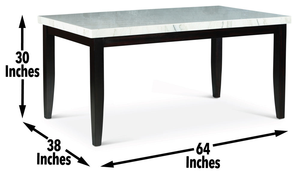 Westby White Marble Top Dining Table