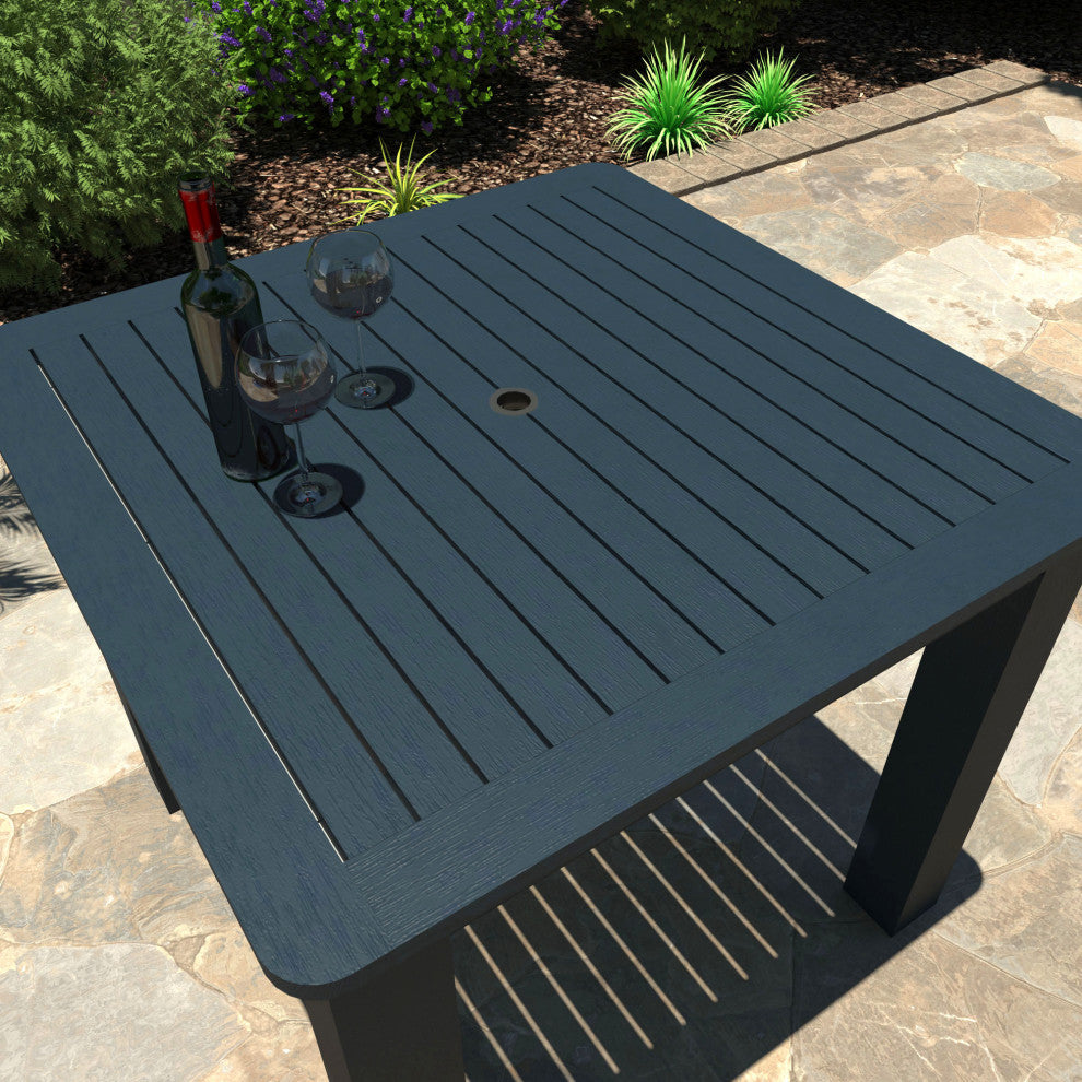 Square 42x42 Counter Dining Table, Weathered Acorn, Federal Blue