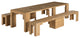 Transformer Table Dining Table Set With 2 Benches, Natural
