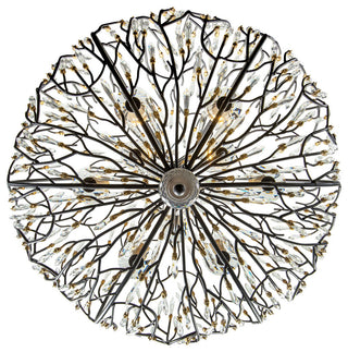 Bask 9-Lt Crystal Pendant - Matte Black/French Gold