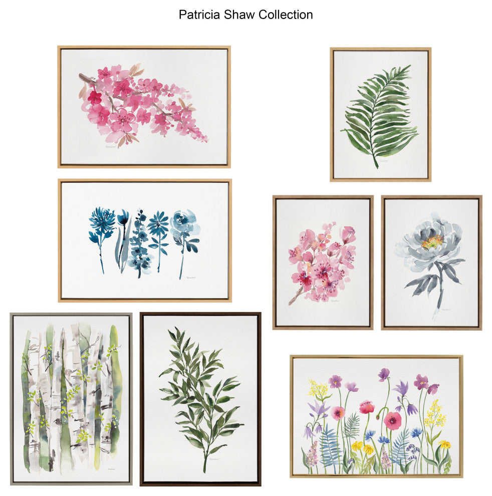 Sylvie Sword Ferns Framed Canvas by Patricia Shaw, Natural 18x24