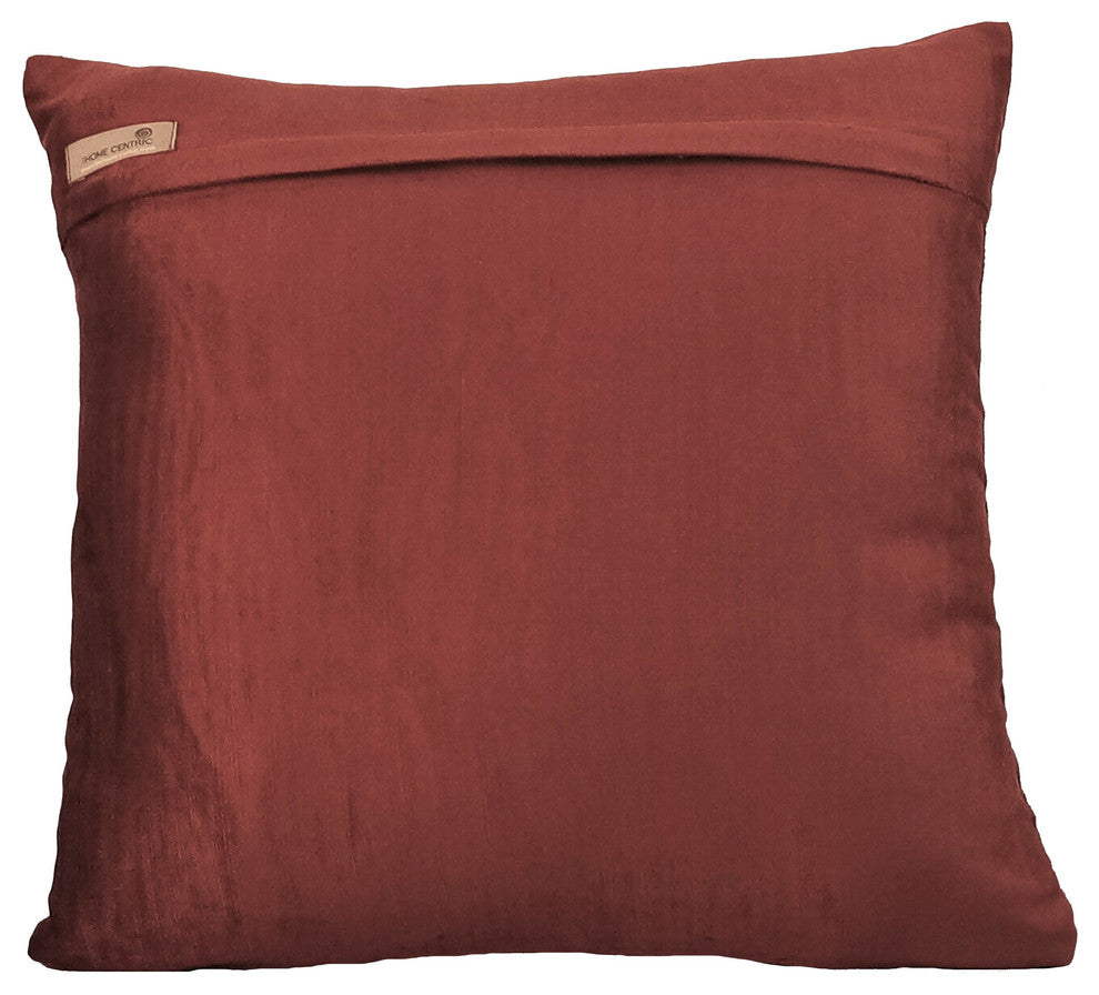 Rustic Red Decorative Pillow Covers 16"x16" Velvet Cushion Covers - Golden Sitar