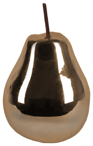 Ceramic Pear Figurine With Stem, Bronze