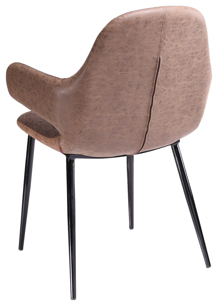 Modrest Bontura Modern Brown Fabric and Leatherette Accent Chair