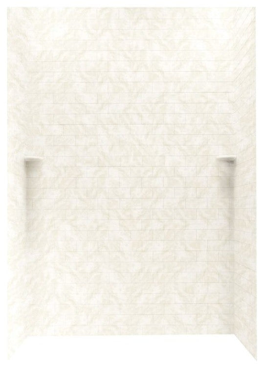 Swan 36x62x96 Solid Surface Shower Wall Kit, Cloud White