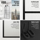 VIGO Ventana 34" W x 74"H Framed Fixed Shower Screen, Matte Black, Fluted Glass