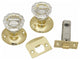 Belwith 1148-PB Passage Door Knob Latch Set, Glass Knobs, Polished Brass