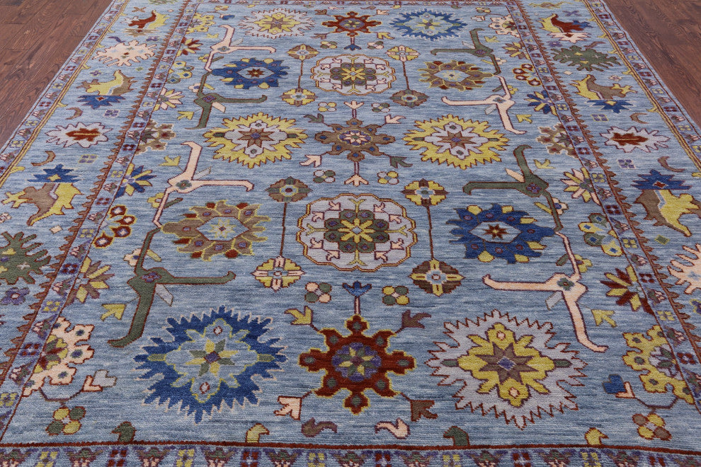 Hand Knotted Turkish Oushak Wool Rug 9' 3" X 11' 11" - Q13581