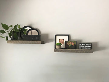 Rustic, Floating Shelf, 2" Thick x 6" Deep, Mountable, Weathered Wood, 24"
