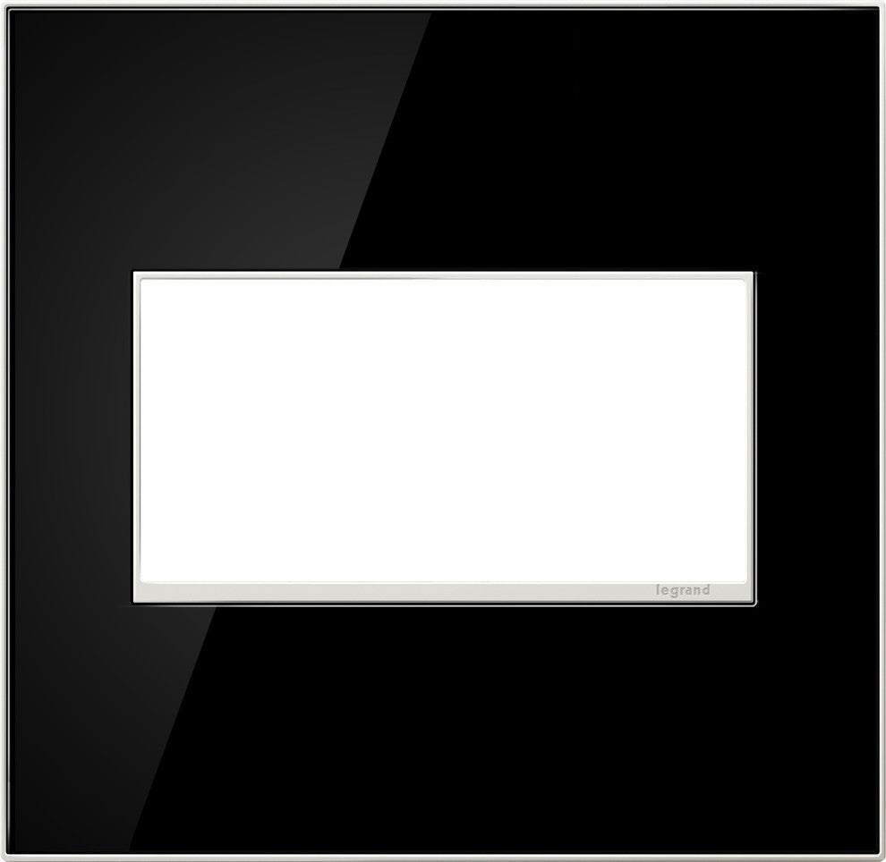 Adorne Real Metal 2-Gang Wall Plate, Mirror Black