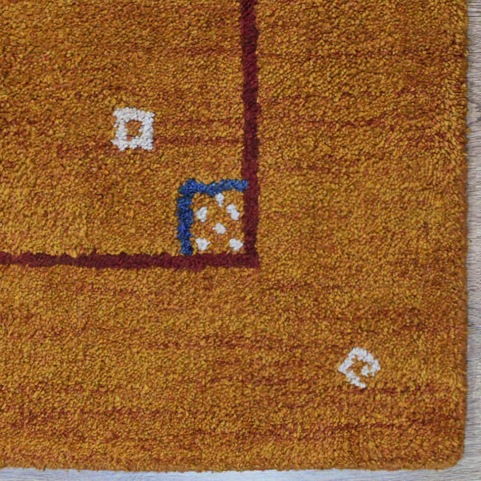 HAND KNOTTED LOOM SILK ECO-FRIENDLY AREA RUG-6'x9',Rectangle,Orange,Contemporary