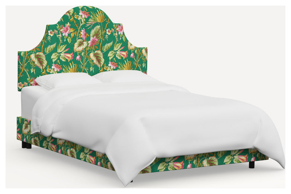 Red from Scalamandre King Geneva Bed, Tropical Flora Green