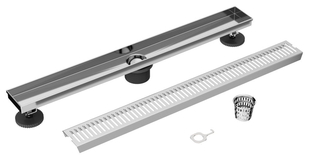 VIGO Elan Linear Shower Drain, Chrome, 24"